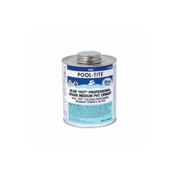 United Elchem POOLTITE 2356S MEDIUM HOT LOW VOC PVC CEMENT, 8 OZ, TRANSLUCENT LIQUID, BLUE 2356S - main